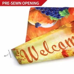 ANLEY 18 in. x 12.5 in. Garden Flag Pumpkin in Cornucopia Decorative Autumn Welcome Garden Flags Double Sided -US Flora Bunda Sales 2022 anley garden flags a flag garden pumpking fa 1000