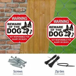 ANLEY 12 in. x 12 in. Beware of The Dog Aluminum Warning Sign, No Responsible for Injury or Death Warning Dog Sign -US Flora Bunda Sales 2022 anley garden statues a sign attentiondog 1f 1000