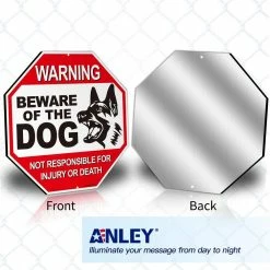 ANLEY 12 in. x 12 in. Beware of The Dog Aluminum Warning Sign, No Responsible for Injury or Death Warning Dog Sign -US Flora Bunda Sales 2022 anley garden statues a sign attentiondog fa 1000