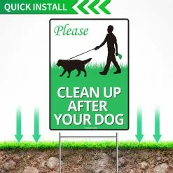 ANLEY 12 in. x 9 in. Clean Up After Your Dog Yard Sign, No Pooping Peeing Dogs Lawn Signs 12 ANLEY 12 in. x 9 in. Clean Up After Your Dog Yard Sign, No Pooping Peeing Dogs Lawn Signs -US Flora Bunda Sales 2022 anley garden statues a sign h cleandog 1f 1000