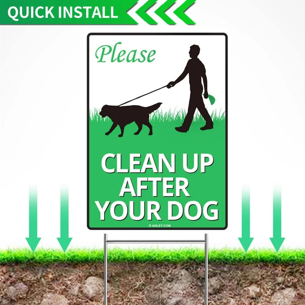 ANLEY 12 in. x 9 in. Clean Up After Your Dog Yard Sign, No Pooping Peeing Dogs Lawn Signs 6 ANLEY 12 in. x 9 in. Clean Up After Your Dog Yard Sign, No Pooping Peeing Dogs Lawn Signs - Image 4