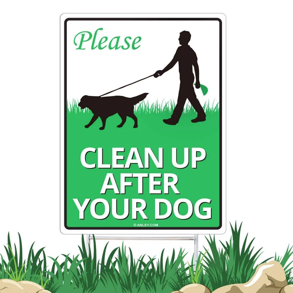 ANLEY 12 in. x 9 in. Clean Up After Your Dog Yard Sign, No Pooping Peeing Dogs Lawn Signs 3 ANLEY 12 in. x 9 in. Clean Up After Your Dog Yard Sign, No Pooping Peeing Dogs Lawn Signs