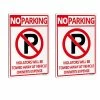 ANLEY 14 in. x 10 in. No Parking Sign - Violators Will Be Towed Away at Vehicle Owners Expense Metal Warning Sign (Pack of 2) -US Flora Bunda Sales 2022 anley garden statues a sign noparking 2pc 64 1000