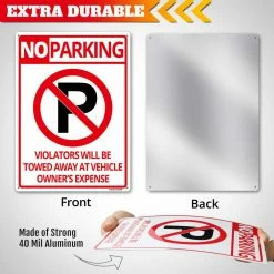 ANLEY 14 in. x 10 in. No Parking Sign - Violators Will Be Towed Away at Vehicle Owners Expense Metal Warning Sign -US Flora Bunda Sales 2022 anley garden statues a sign noparking 44 1000
