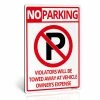 ANLEY 14 in. x 10 in. No Parking Sign - Violators Will Be Towed Away at Vehicle Owners Expense Metal Warning Sign -US Flora Bunda Sales 2022 anley garden statues a sign noparking 64 1000