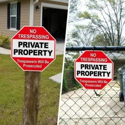 ANLEY 12 in. x 12 in. Private Property Aluminum Warning Sign - No Trespassing Security Alert (Pack of 2) -US Flora Bunda Sales 2022 anley garden statues a sign privateproperty 2pc 4f 1000