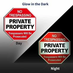 ANLEY 12 in. x 12 in. Private Property Aluminum Warning Sign - No Trespassing Security Alert (Pack of 2) -US Flora Bunda Sales 2022 anley garden statues a sign privateproperty 2pc 76 1000
