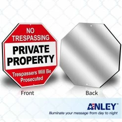 ANLEY 12 in. x 12 in. Private Property Aluminum Warning Sign - No Trespassing Security Alert (Pack of 2) -US Flora Bunda Sales 2022 anley garden statues a sign privateproperty 2pc fa 1000