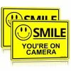 ANLEY 7 in. x 10 in. Smile You're on Camera Sign - - Video Surveillance Security Metal Warning Sign (2-Pack) -US Flora Bunda Sales 2022 anley garden statues a sign smile 2pc 64 1000