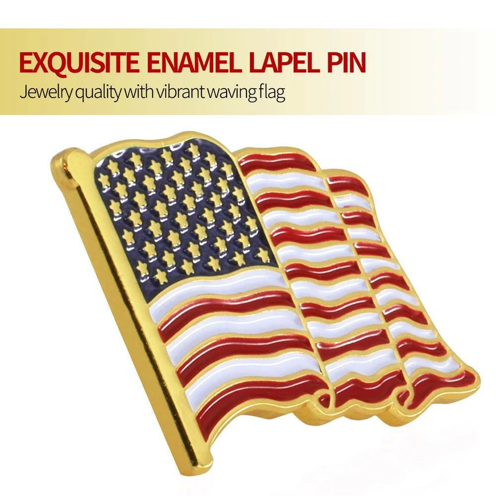 ANLEY 1 in. x 0.8 in. Flag Lapel Pin Waving US Flag Pins Patriotic American Emblem Exquisite Enamel, Lightweight Durable 6 ANLEY 1 in. x 0.8 in. Flag Lapel Pin Waving US Flag Pins Patriotic American Emblem Exquisite Enamel, Lightweight Durable - Image 4