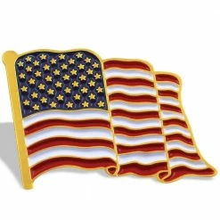 ANLEY 1 in. x 0.8 in. Flag Lapel Pin Waving US Flag Pins Patriotic American Emblem Exquisite Enamel, Lightweight Durable