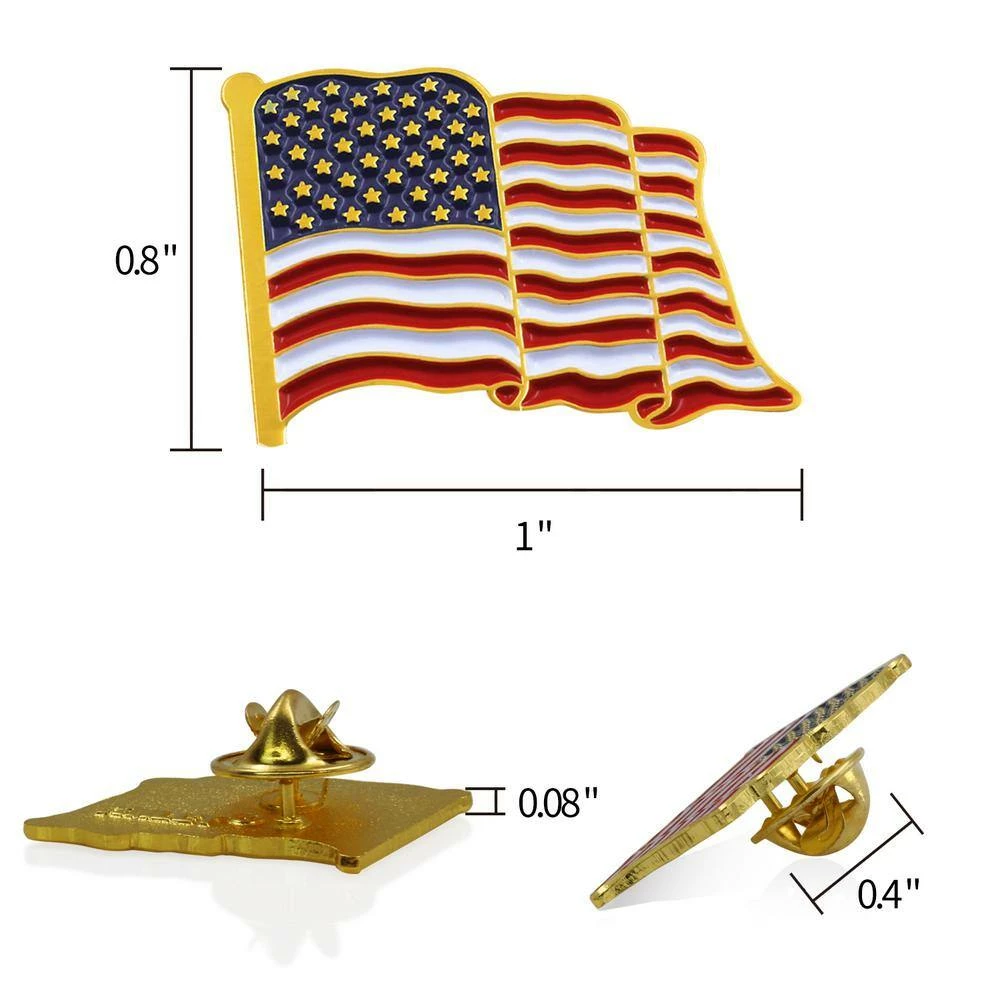 ANLEY 1 in. x 0.8 in. Flag Lapel Pin Waving US Flag Pins Patriotic American Emblem Exquisite Enamel, Lightweight Durable 4 ANLEY 1 in. x 0.8 in. Flag Lapel Pin Waving US Flag Pins Patriotic American Emblem Exquisite Enamel, Lightweight Durable - Image 2