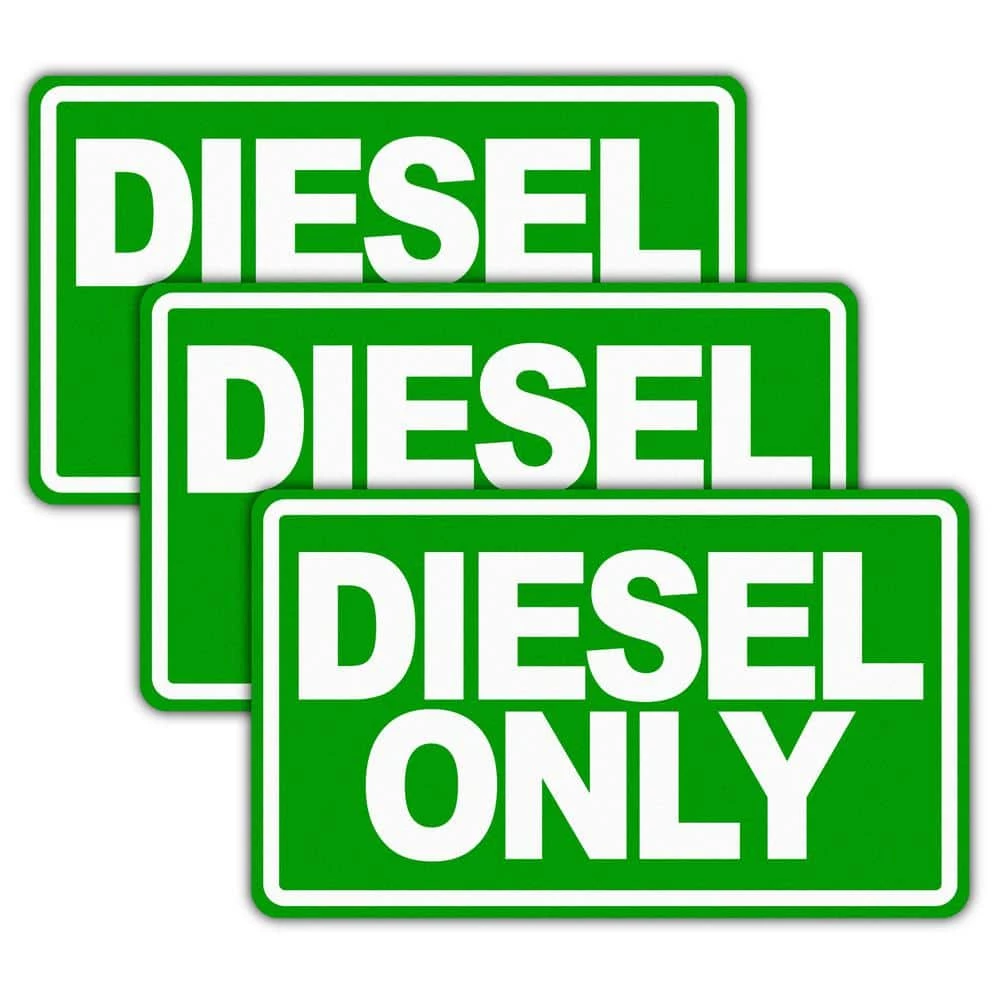 ANLEY 5 in. x 3 in. Diesel Only Decal Reflective Diesel Only Sign on Fuel Tank Signage to Prevent User Error (3-Pack) 3 ANLEY 5 in. x 3 in. Diesel Only Decal Reflective Diesel Only Sign on Fuel Tank Signage to Prevent User Error (3-Pack)