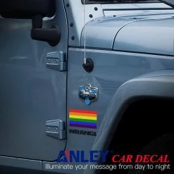 ANLEY 5 in. x 3 in. LGBT Pride Decal Rainbow Flag Lesbian Gay Bisexual Transgender Pride Reflective Car Stickers (3-Pack) -US Flora Bunda Sales 2022 anley house flags a decal rainbow 3pc 44 1000