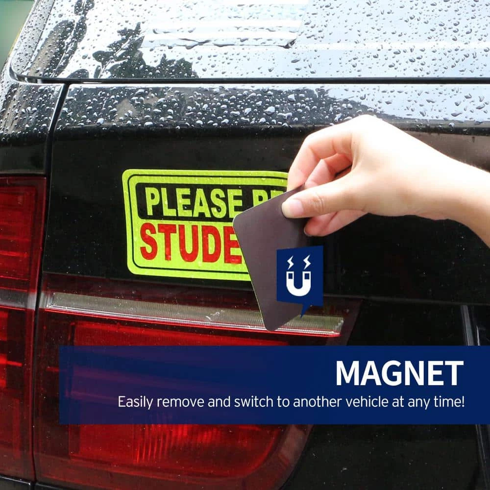 ANLEY 10 in. x 3.3 in. Reflective Student Driver Magnetic Car Signs - Please Be Patient Student Driver (6-Pack) 6 ANLEY 10 in. x 3.3 in. Reflective Student Driver Magnetic Car Signs - Please Be Patient Student Driver (6-Pack) - Image 4
