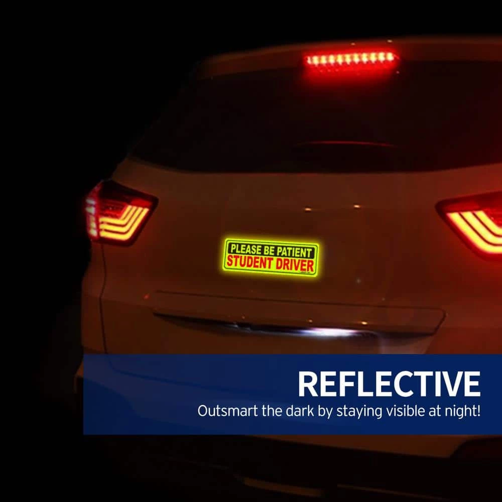 ANLEY 10 in. x 3.3 in. Reflective Student Driver Magnetic Car Signs - Please Be Patient Student Driver (6-Pack) 5 ANLEY 10 in. x 3.3 in. Reflective Student Driver Magnetic Car Signs - Please Be Patient Student Driver (6-Pack) - Image 3