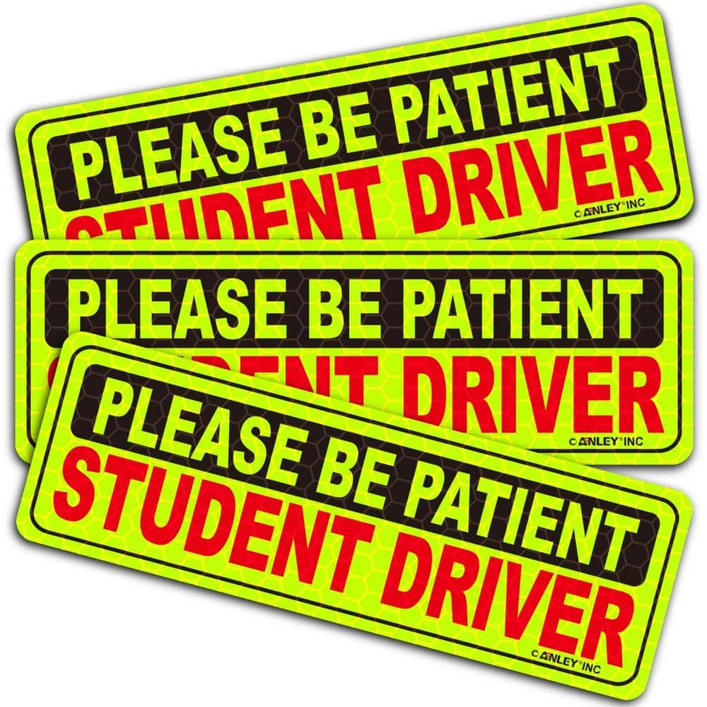 ANLEY 10 in. x 3.3 in. Reflective Student Driver Magnetic Car Signs - Please Be Patient Student Driver (6-Pack) 3 ANLEY 10 in. x 3.3 in. Reflective Student Driver Magnetic Car Signs - Please Be Patient Student Driver (6-Pack)