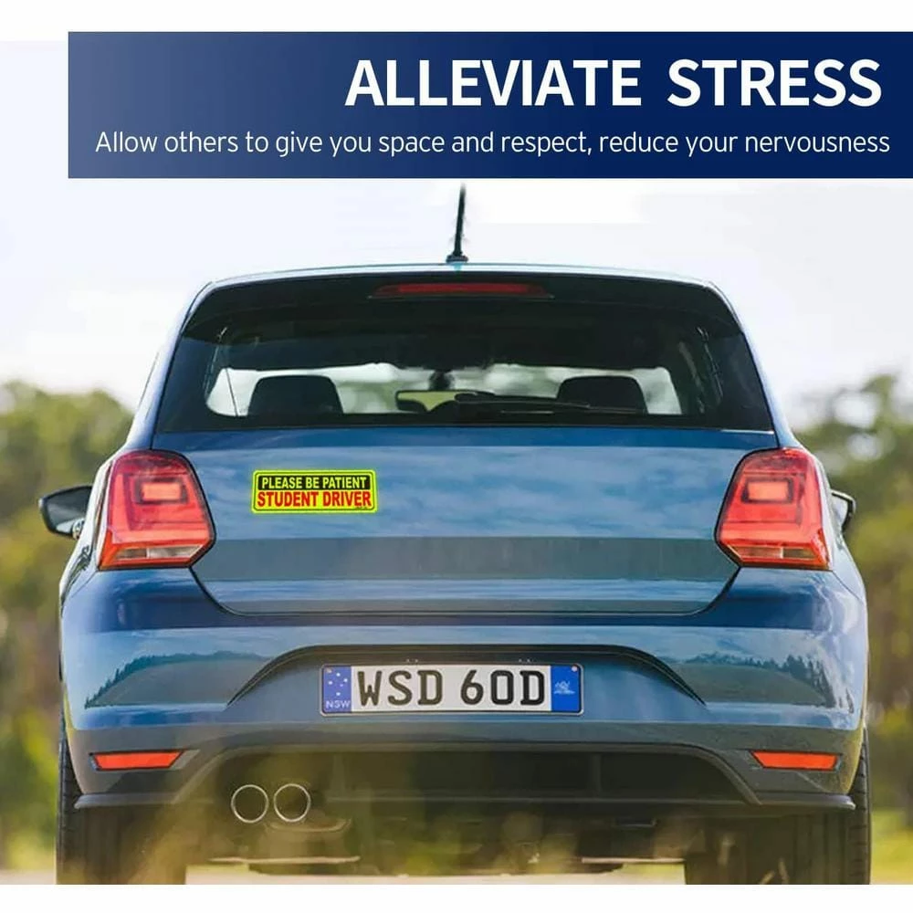 ANLEY 10 in. x 3.3 in. Reflective Student Driver Magnetic Car Signs - Please Be Patient Student Driver (6-Pack) 8 ANLEY 10 in. x 3.3 in. Reflective Student Driver Magnetic Car Signs - Please Be Patient Student Driver (6-Pack) - Image 6
