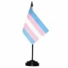 ANLEY 1/2 ft. x 1/3 ft. Transgender Trans Pride Deluxe Desk Flag Set -Miniature Desktop Flag -US Flora Bunda Sales 2022 anley house flags a desk trans solid 64 1000