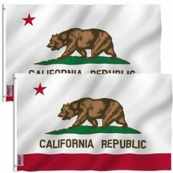 ANLEY Fly Breeze 3 ft. x 5 ft. Polyester California State Flag 2-Sided Flag Banner with Brass Grommets (2-Pack)