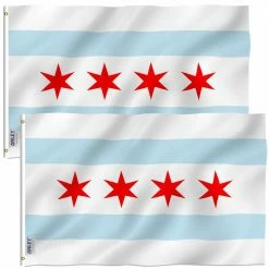 ANLEY Fly Breeze 3 ft. x 5 ft. Polyester City of Chicago Flags 2-Sided Flag Banner with Brass Grommets (2-Pack)