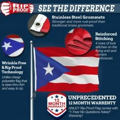 ANLEY 3 ft. x 5 ft. Rip-Proof Technology Double Sided 3-Ply Puerto Rico Flag -US Flora Bunda Sales 2022 anley house flags a flag d puertorico fa 1000