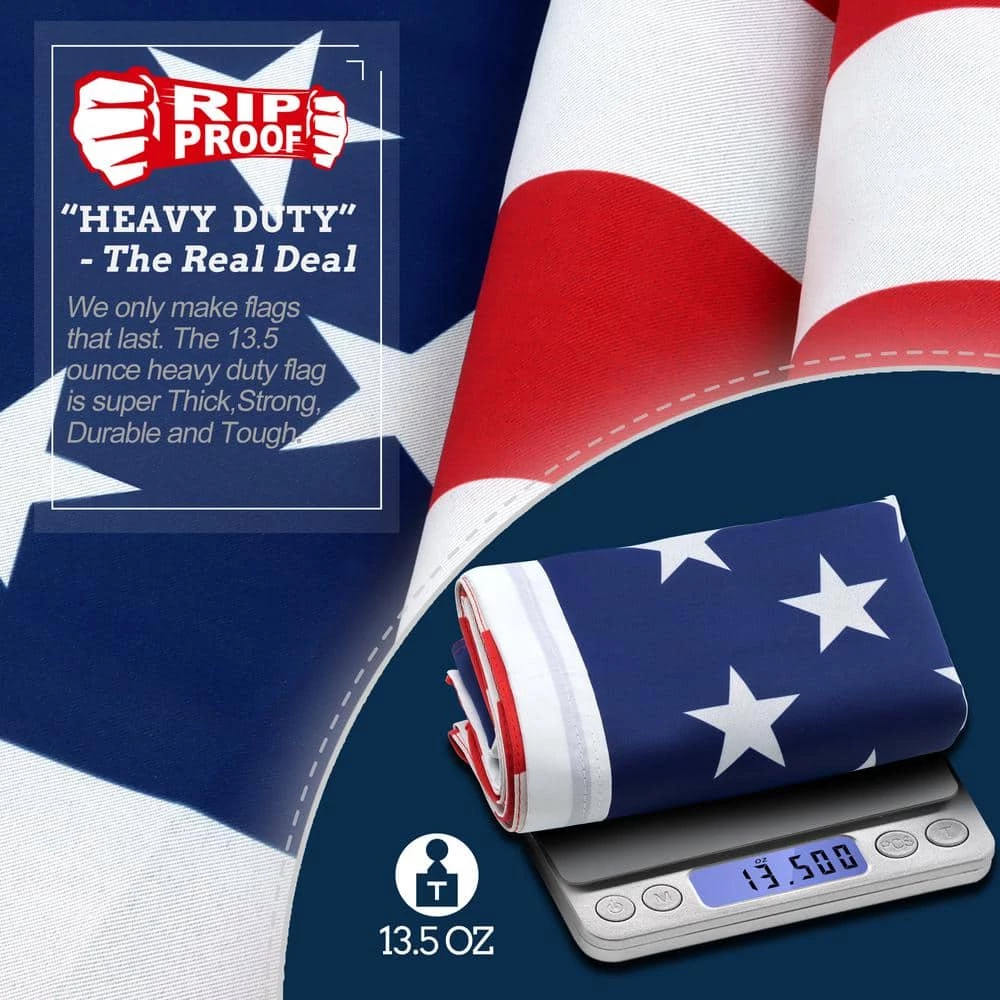 ANLEY 3 ft. x 5 ft. Rip-Proof Technology Double Sided 3-Ply American USA Flag Longest Lasting USA Flags 5 ANLEY 3 ft. x 5 ft. Rip-Proof Technology Double Sided 3-Ply American USA Flag Longest Lasting USA Flags - Image 3