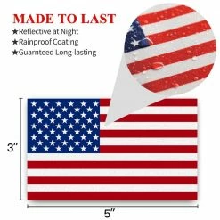 ANLEY 5 in. x 3 in. American US Flag Decal Patriotic Stars Reflective Stripe USA Flag Car Stickers (3-Pack) -US Flora Bunda Sales 2022 anley house flags a flag decal us 4f 1000