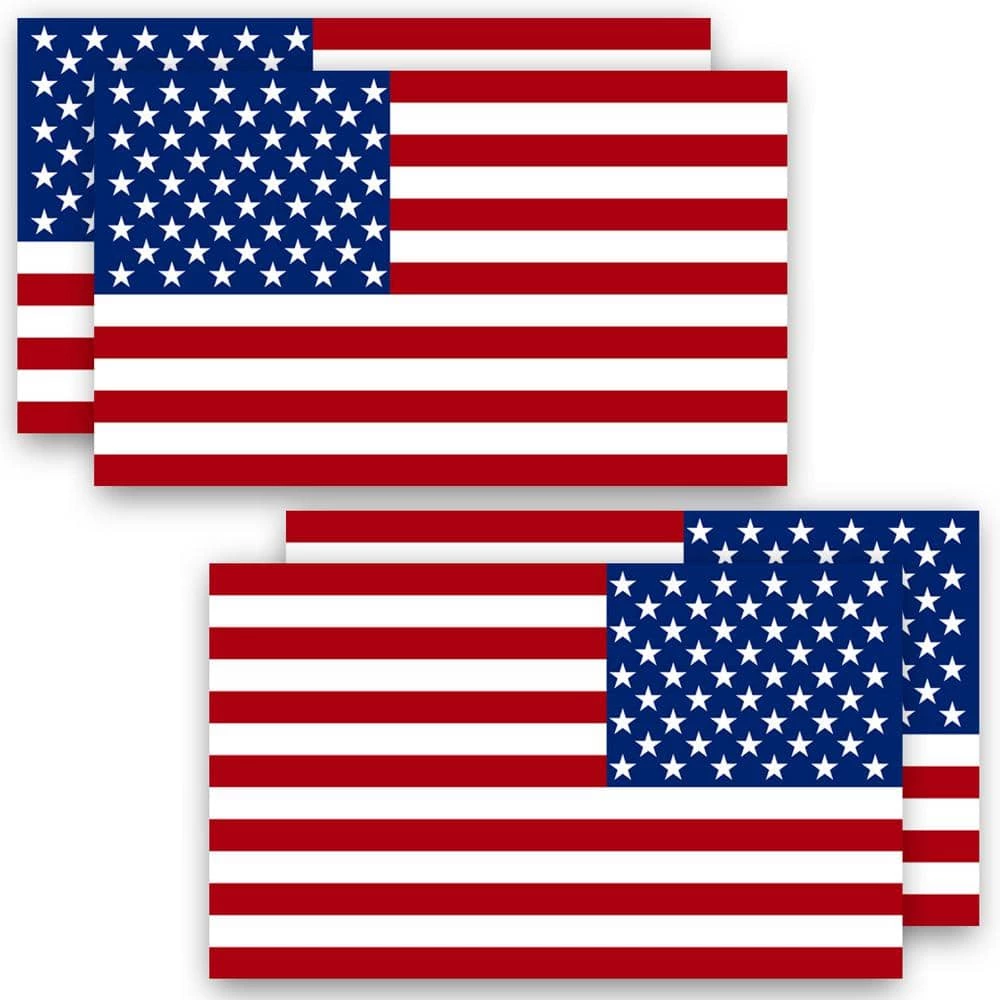 ANLEY 5 in. x 3 in. American US Flag Decal Patriotic Stars Reflective Stripe USA Flag Car Stickers (4-Pack) 3 ANLEY 5 in. x 3 in. American US Flag Decal Patriotic Stars Reflective Stripe USA Flag Car Stickers (4-Pack)