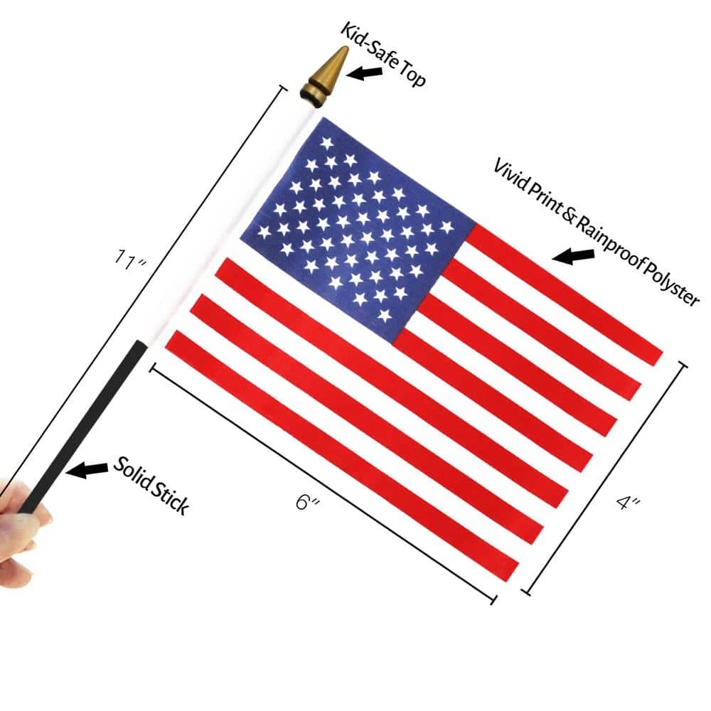 ANLEY 4 in. x 6 in. Miniature Military Sectors Desktop USA Armed Service Desk Flags Set with 11 in. Solid Plastic Pole 4 ANLEY 4 in. x 6 in. Miniature Military Sectors Desktop USA Armed Service Desk Flags Set with 11 in. Solid Plastic Pole - Image 2