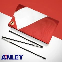 ANLEY 1-2/3 ft. x 2 ft. Diver Down Warning Flag with Removable Stiffening Pole -US Flora Bunda Sales 2022 anley house flags a flag dive 76 1000