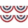 ANLEY 3 ft. x 6 ft. USA Pleated Half Fan Flag - American US Bunting Flags - Half Fan Banner (4-Pack)