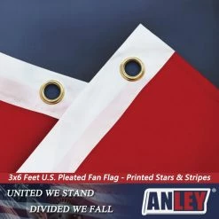 ANLEY 3 ft. x 6 ft. USA Pleated Half Fan Flag - American US Bunting Flags - Half Fan Banner (4-Pack) -US Flora Bunda Sales 2022 anley house flags a flag fan us 3x6 4p fa 1000