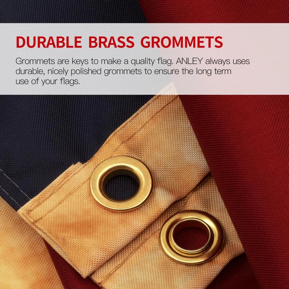 ANLEY 1.5 ft. x 3 ft. Vintage Style Tea Stained USA Pleated Fan Flag Nylon -Antiqued USA Pleated Fan Flags (2-Pack) 6 ANLEY 1.5 ft. x 3 ft. Vintage Style Tea Stained USA Pleated Fan Flag Nylon -Antiqued USA Pleated Fan Flags (2-Pack) - Image 4