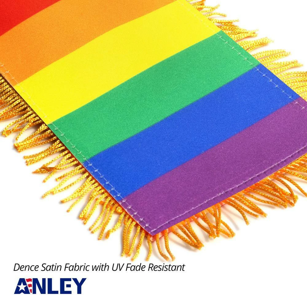 ANLEY 1/3 ft. x 1/2 ft. Rainbow Fringy Window Hanging Flag - Rainbow LGBT Gay Pride Hanging Flag 6 ANLEY 1/3 ft. x 1/2 ft. Rainbow Fringy Window Hanging Flag - Rainbow LGBT Gay Pride Hanging Flag - Image 4