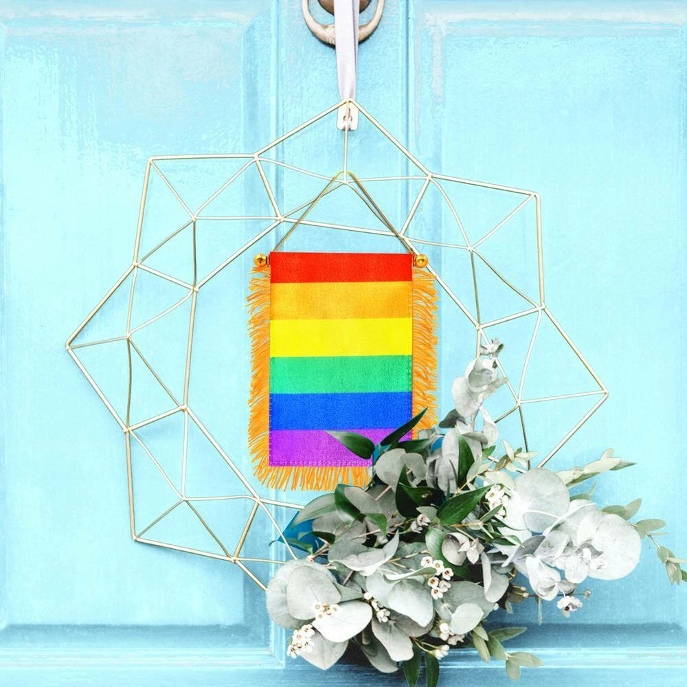 ANLEY 1/3 ft. x 1/2 ft. Rainbow Fringy Window Hanging Flag - Rainbow LGBT Gay Pride Hanging Flag 7 ANLEY 1/3 ft. x 1/2 ft. Rainbow Fringy Window Hanging Flag - Rainbow LGBT Gay Pride Hanging Flag - Image 5