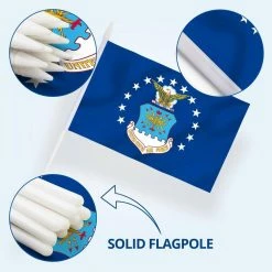 ANLEY 0.41 ft. x 0.67 ft. US Air Force Mini Flag - Hand Held Small Miniature United States Air Force Military Flags (12-Pack) -US Flora Bunda Sales 2022 anley house flags a flag min air 12pc 44 1000