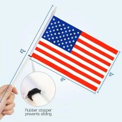 ANLEY American US 5 in. x 8 in. Handheld Mini Stick Flag with 12 in. White Solid Pole United State Hand Held Spear Top 1-Dozen 12 ANLEY American US 5 in. x 8 in. Handheld Mini Stick Flag with 12 in. White Solid Pole United State Hand Held Spear Top 1-Dozen -US Flora Bunda Sales 2022 anley house flags a flag mini us 5x8 12pc 1f 1000