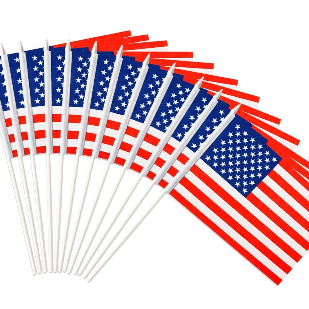 ANLEY 5 in. x 8 in. USA United States Mini Flag - Hand Held Small Miniature American US Flags on Stick (24-Pack) 3 ANLEY 5 in. x 8 in. USA United States Mini Flag - Hand Held Small Miniature American US Flags on Stick (24-Pack)