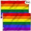 ANLEY Fly Breeze 3 ft. x 5 ft. Polyester Rainbow Flag 6 Stripes 2-Sided Flags Banner with Brass Grommets (2-Pack) -US Flora Bunda Sales 2022 anley house flags a flag rainbow 2pc 64 1000