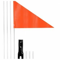 ANLEY 8 in. x 11 in. Bike Safety Flag with Fiberglass Pole & Mounting Bracket - Bicycle Trailer Safety Flags