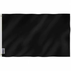 ANLEY Fly Breeze 3 ft. x 5 ft. Polyester Solid Black Flag 2-Sided Flags Banner with Brass Grommets and Canvas Header