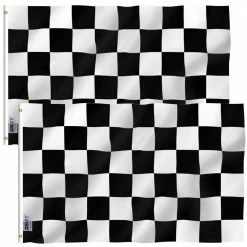 ANLEY Fly Breeze 3 ft. x 5 ft. Polyester Checkered 2-Sided Flags Banner with Brass Grommets and Canvas Header (2-Pack)