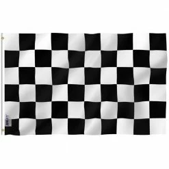 ANLEY Fly Breeze 3 ft. x 5 ft. Polyester Checkered Flag 2-Sided Flags Banner with Brass Grommets and Canvas Header