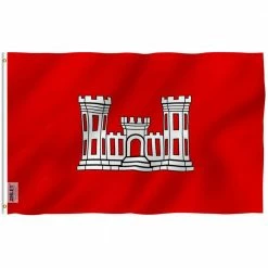 ANLEY Fly Breeze 3 ft. x 5 ft. Polyester US Army Corps Engineers Vessel Flag 2-Sided Banner with Brass Grommets Canvas Header