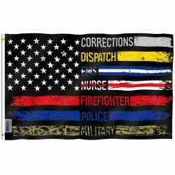 ANLEY Fly Breeze 3 ft. x 5 ft. Polyester No One Fights Alone Flag Supporting Our First Responders Flag
