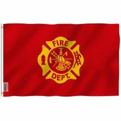 ANLEY Fly Breeze 3 ft. x 5 ft. Polyester USA Fire Department Flag 2 Sided Flags US Firefighter Service Sector Flag