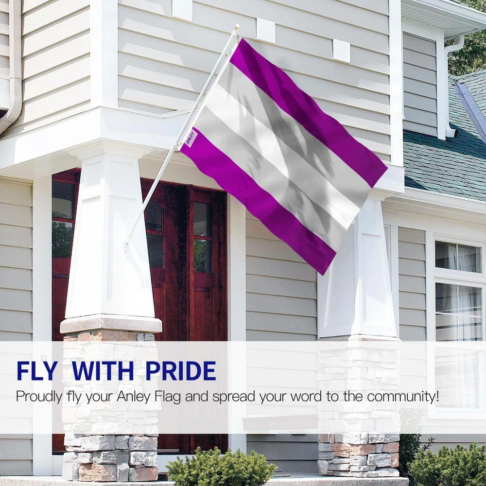 ANLEY Fly Breeze 3 ft. x 5 ft. Polyester Greysexual Pride Flag - Graysexual Grey Ace LGBT Flags 4 ANLEY Fly Breeze 3 ft. x 5 ft. Polyester Greysexual Pride Flag - Graysexual Grey Ace LGBT Flags - Image 2