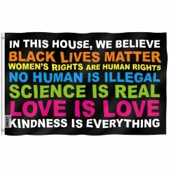 ANLEY 3 ft. x 5 ft. Polyester in This House We Believe Flag - Love is Love Flags