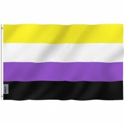 ANLEY Fly Breeze 3 ft. x 5 ft. Polyester Non-Binary Pride Flag 2-Sided Flag Banner with Brass Grommets and Canvas Header